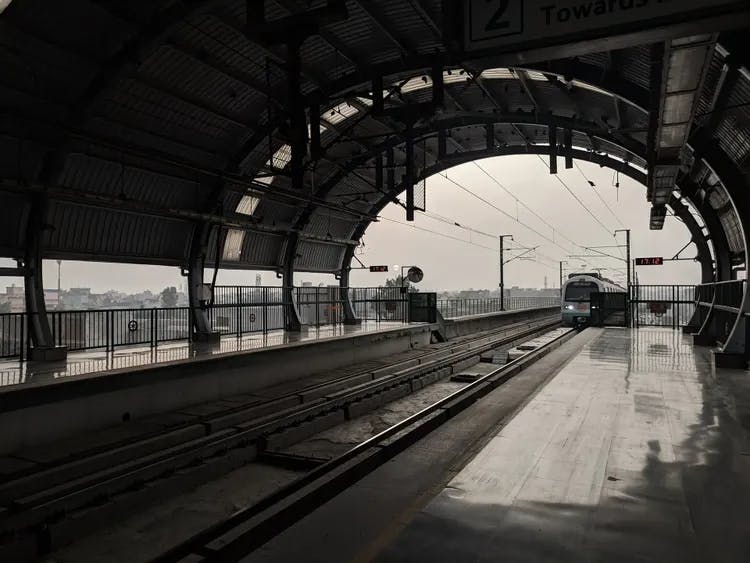 a metro station in Delhi
